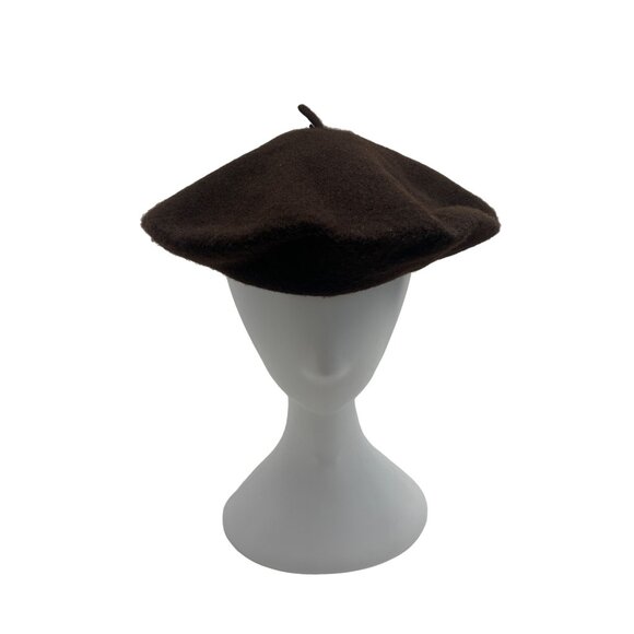 Handcrafted Beau Chapeau Wool Beret Hat In Chocolate Brown - Picture 1 of 7